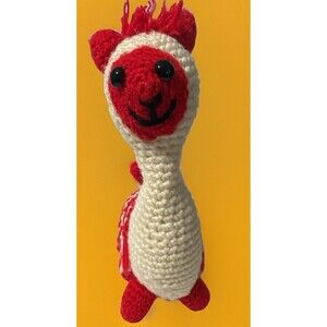 HANDMADE CROCHET Llama plush Toy Craft Cute Gift animal With Saddle Blanket New